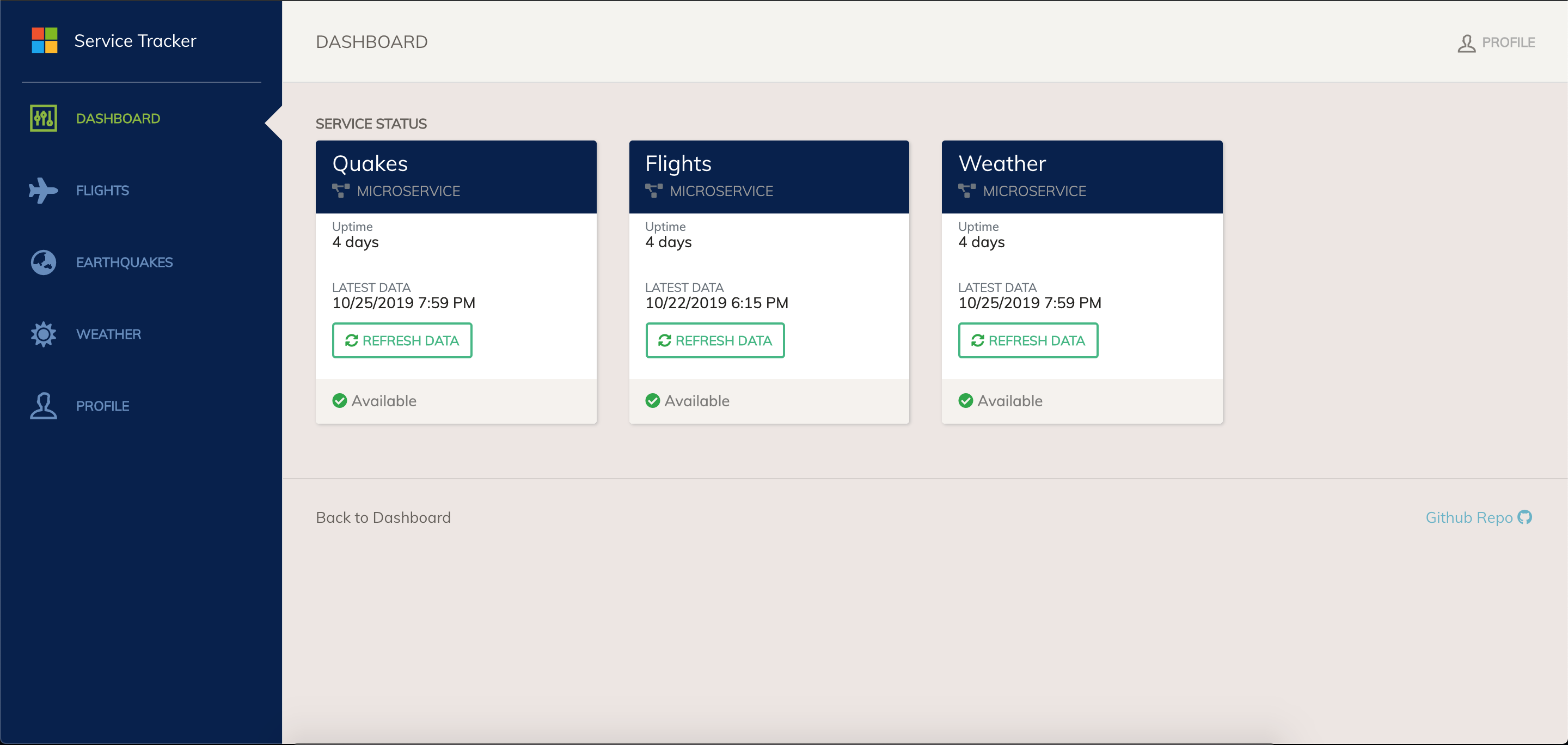 Service Tracker Dashboard